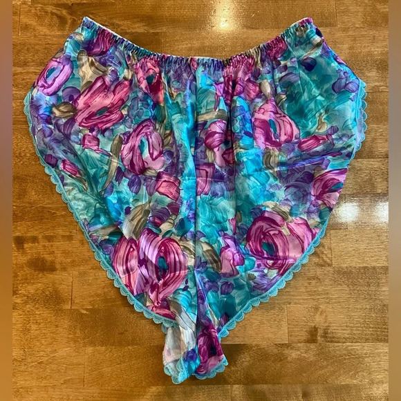 MYONNE Vintage 80s 90s Lingerie Set Purple Floral Design NWT Size Medium US Made - Picture 5 of 15